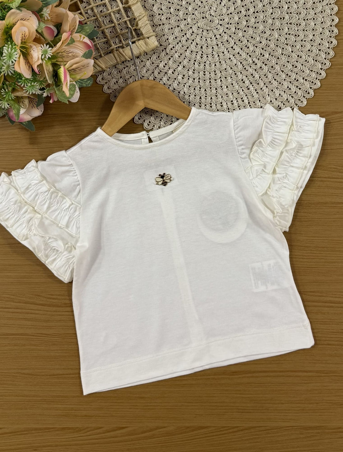 Conjunto Infantil Animê Verão com Saia Verde Xadrez em Tule e Blusa Branca