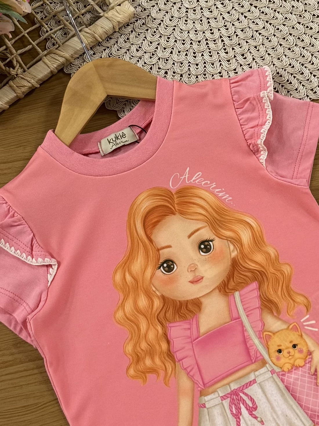Blusa Infantil Kukiê Verão Rosa Menininha