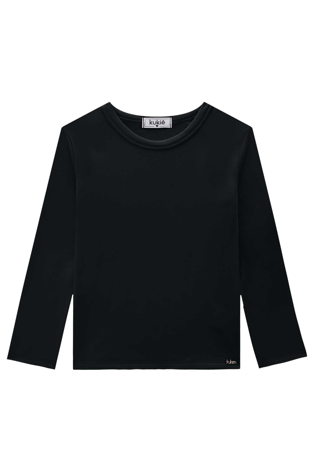 Blusa Infantil Kukie Inverno Manga Longa Preta Básica