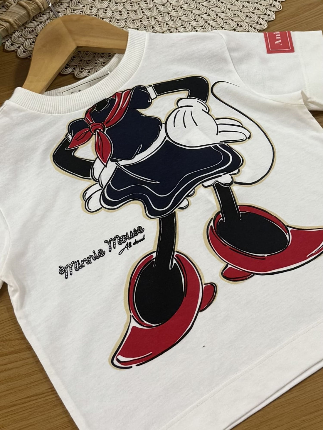 Blusa Infantil Animê Verão Branca Minnie Disney