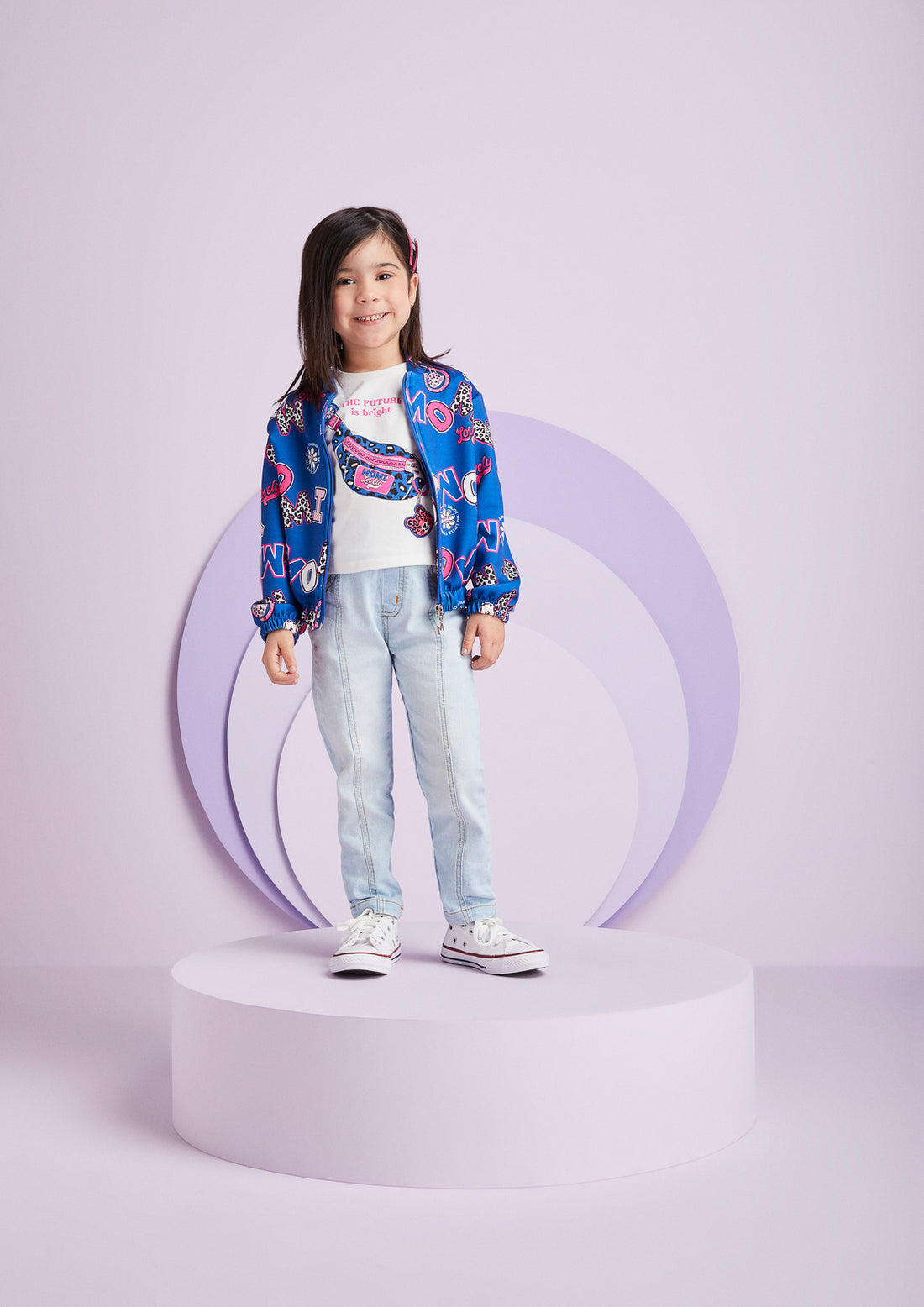 Jaqueta Infantil Momi Inverno Tigre Letras Corações