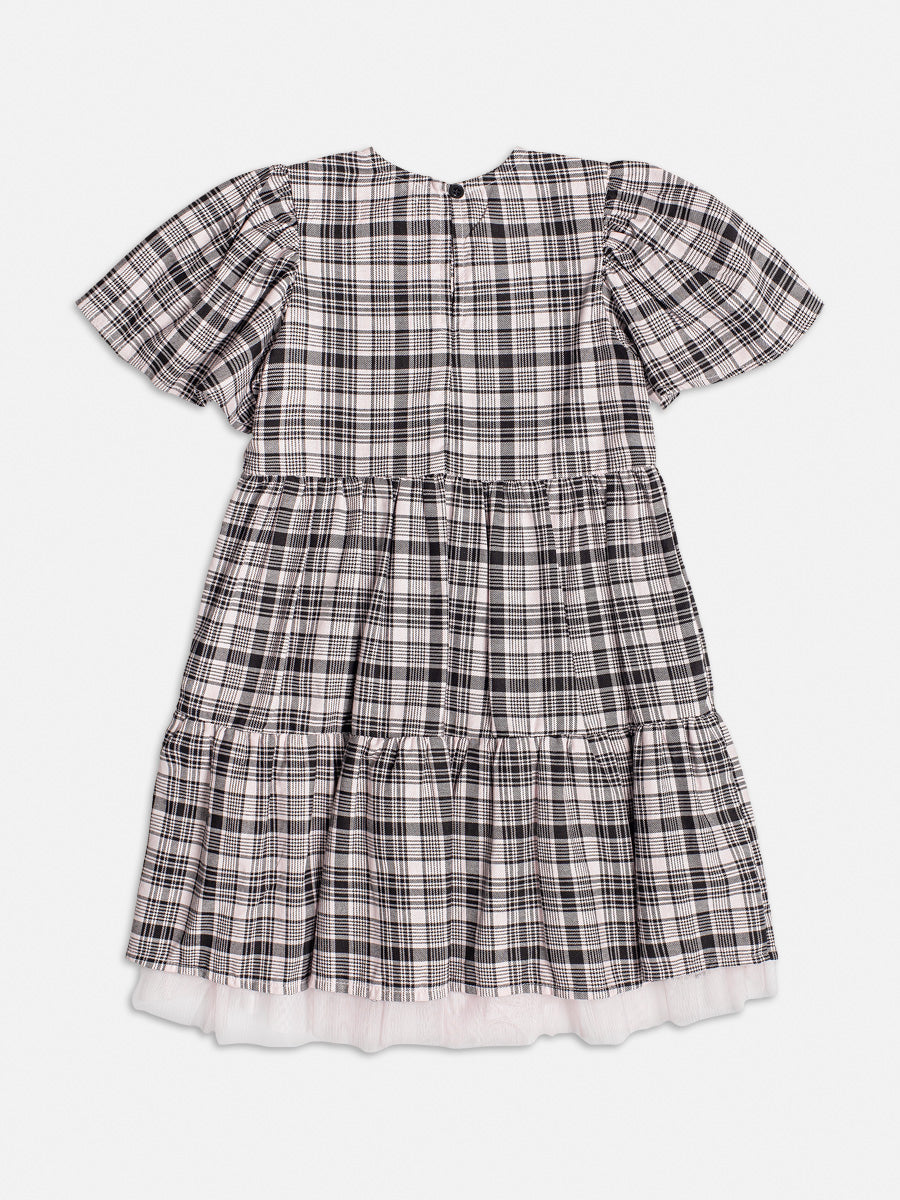 Vestido Infantil Momi Inverno Xadrez Rosa