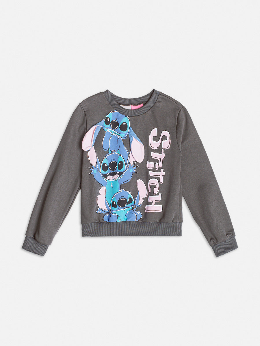 Moletom Infantil Momi Cinza Stitch