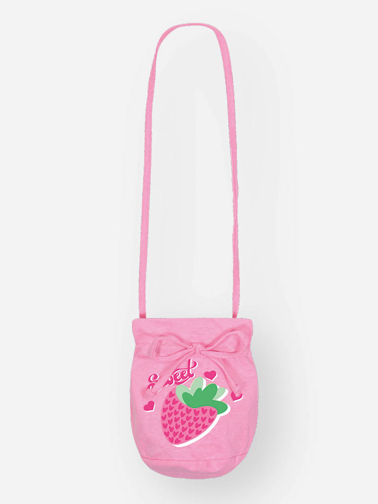 Conjunto Infantil Cinti Verão, Shorts Saia e Regata Rosa com Bolsinha