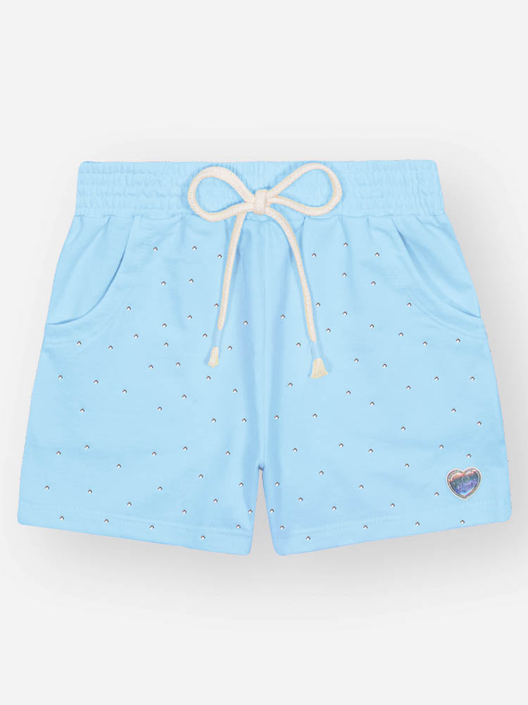 Shorts Infantil Cinti Verão  Azul com Strass