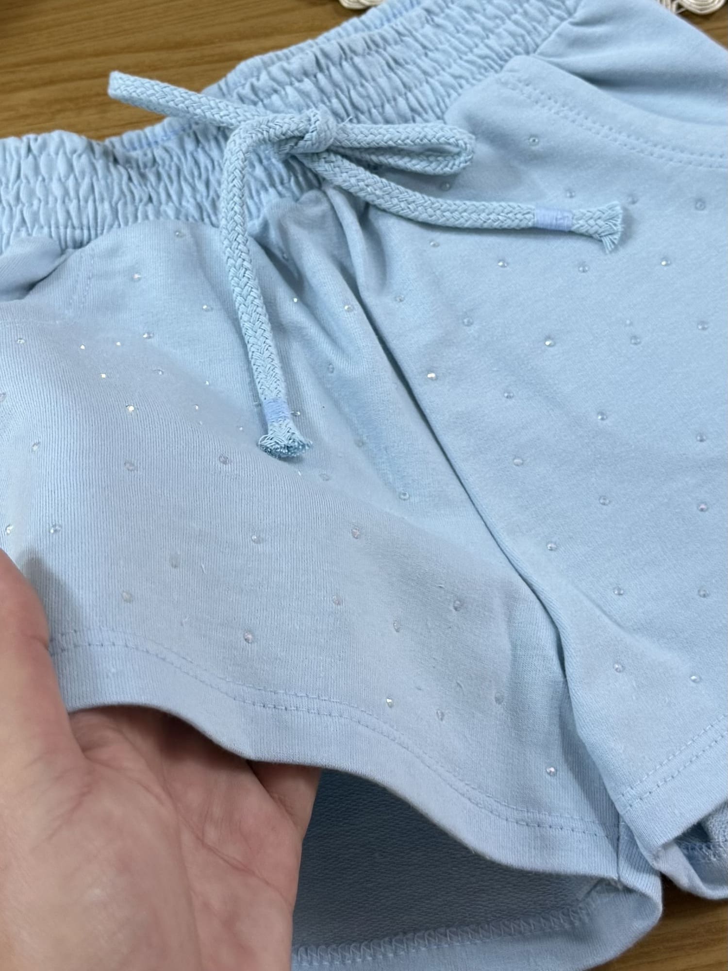 Shorts Infantil Cinti Verão  Azul com Strass