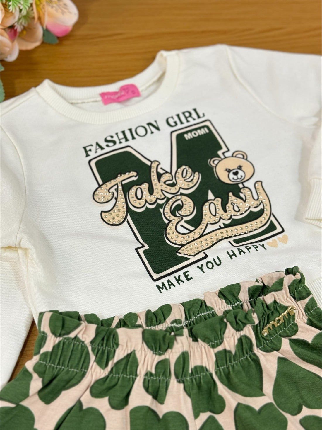 Conjunto Infantil Momi Inverno Shorts e Moletom Fashion