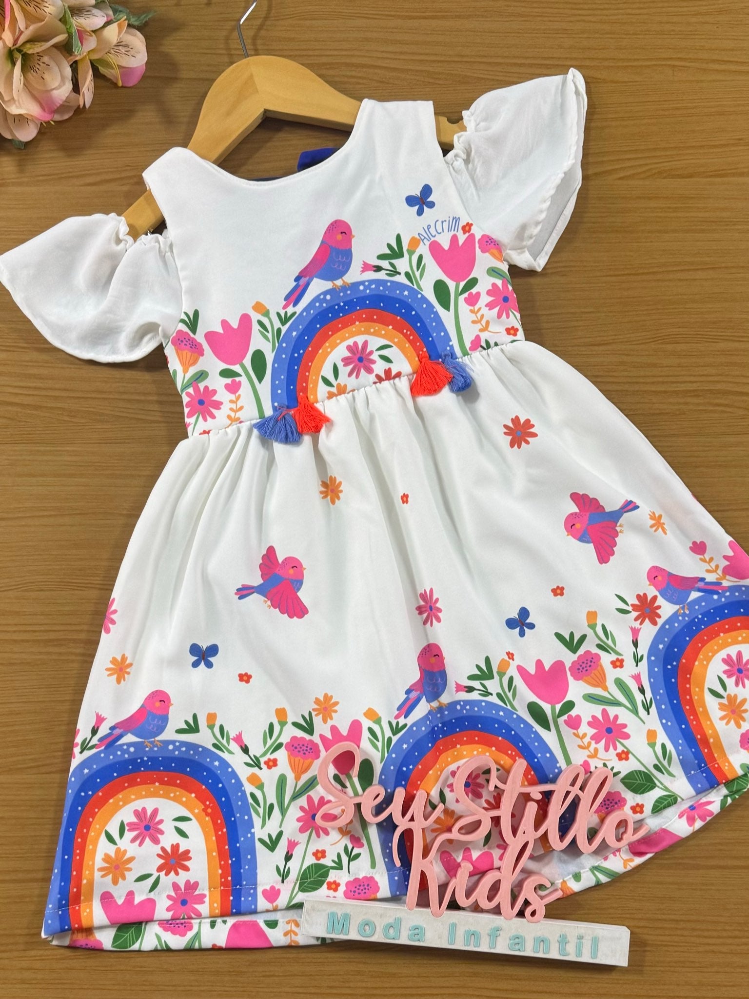 Vestido Infantil Kukie Alecrim Inverno Manga Curta Jardim