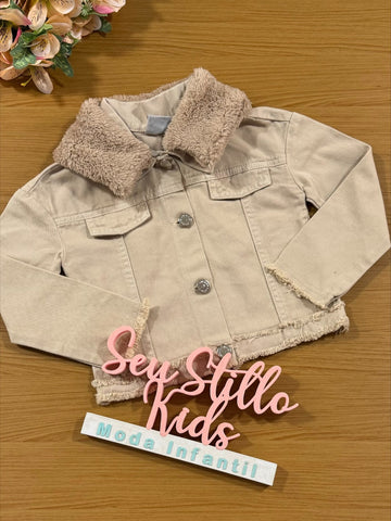 Jaqueta Infantil Kukie Inverno Sarja Bege