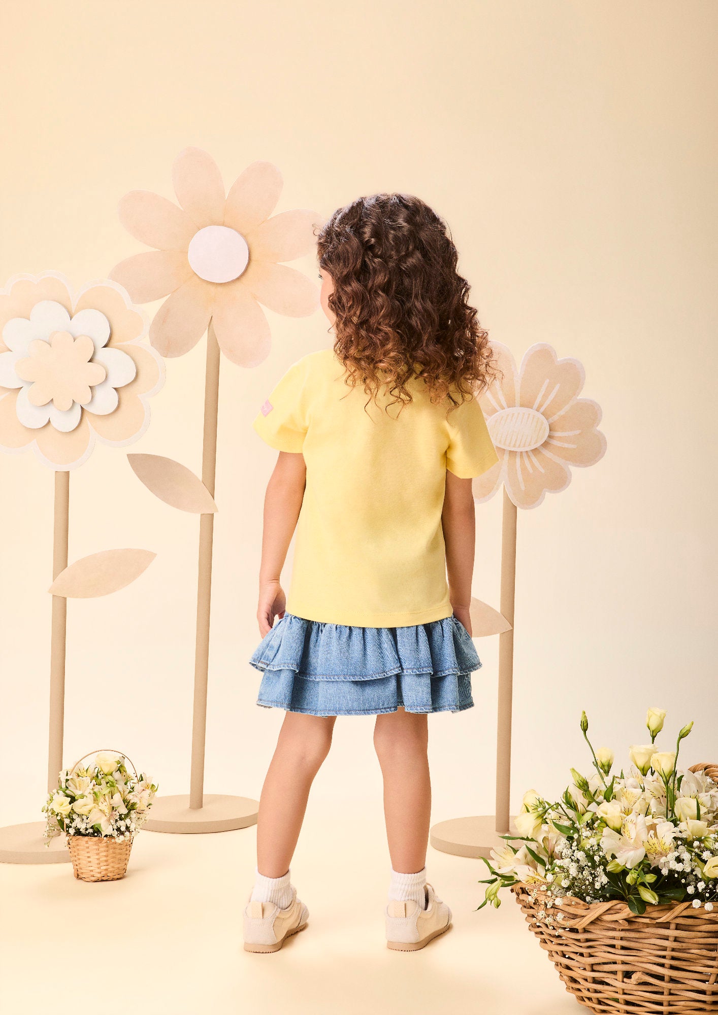 Blusa Infantil Menina Momi Amarela Daisy e Donald Disney