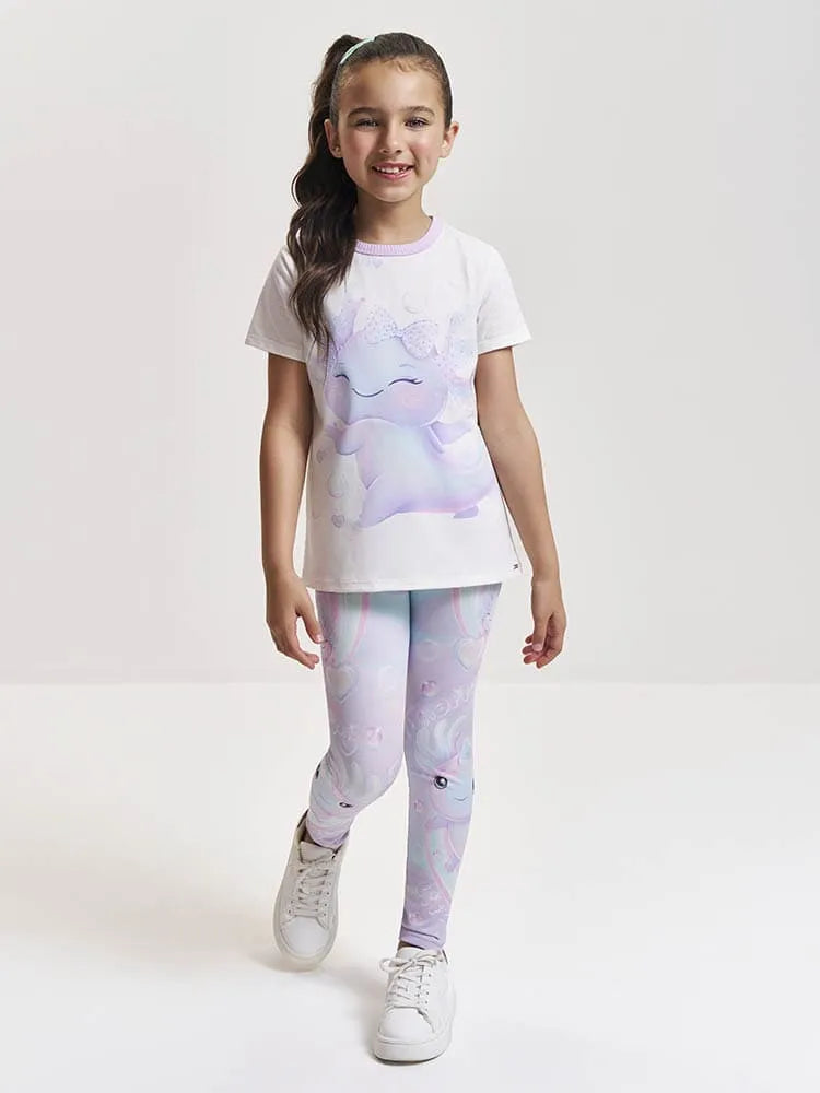 Calça Legging Infantil Cinti Lilás Axolote