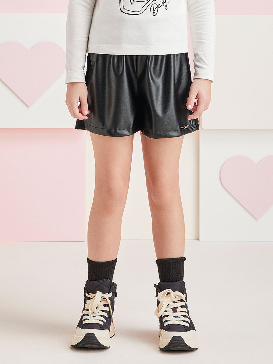 Conjunto Infantil Momi Inverno Shorts Preto e Blusa Margarida Disney