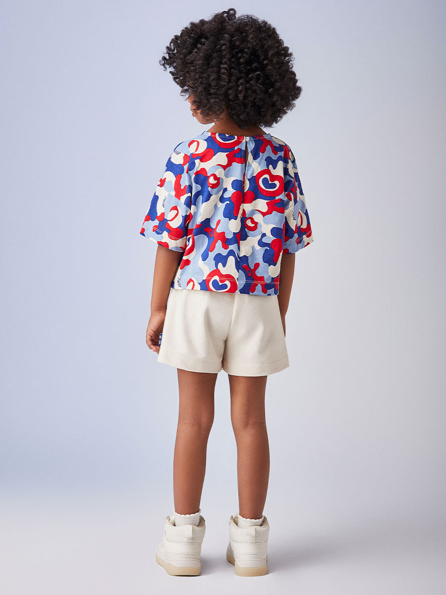 Conjunto Infantil Animê Inverno Shorts Saia e Blusa Colorida