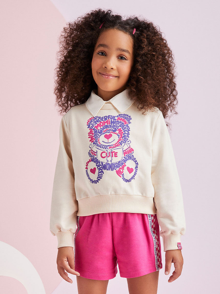 Conjunto Infantil Momi Inverno Shorts e Moletom Ursinho