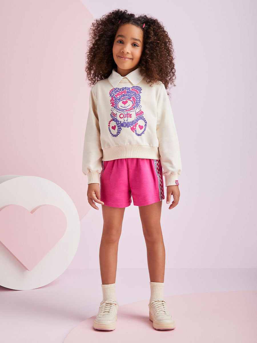 Conjunto Infantil Momi Inverno Shorts e Moletom Ursinho