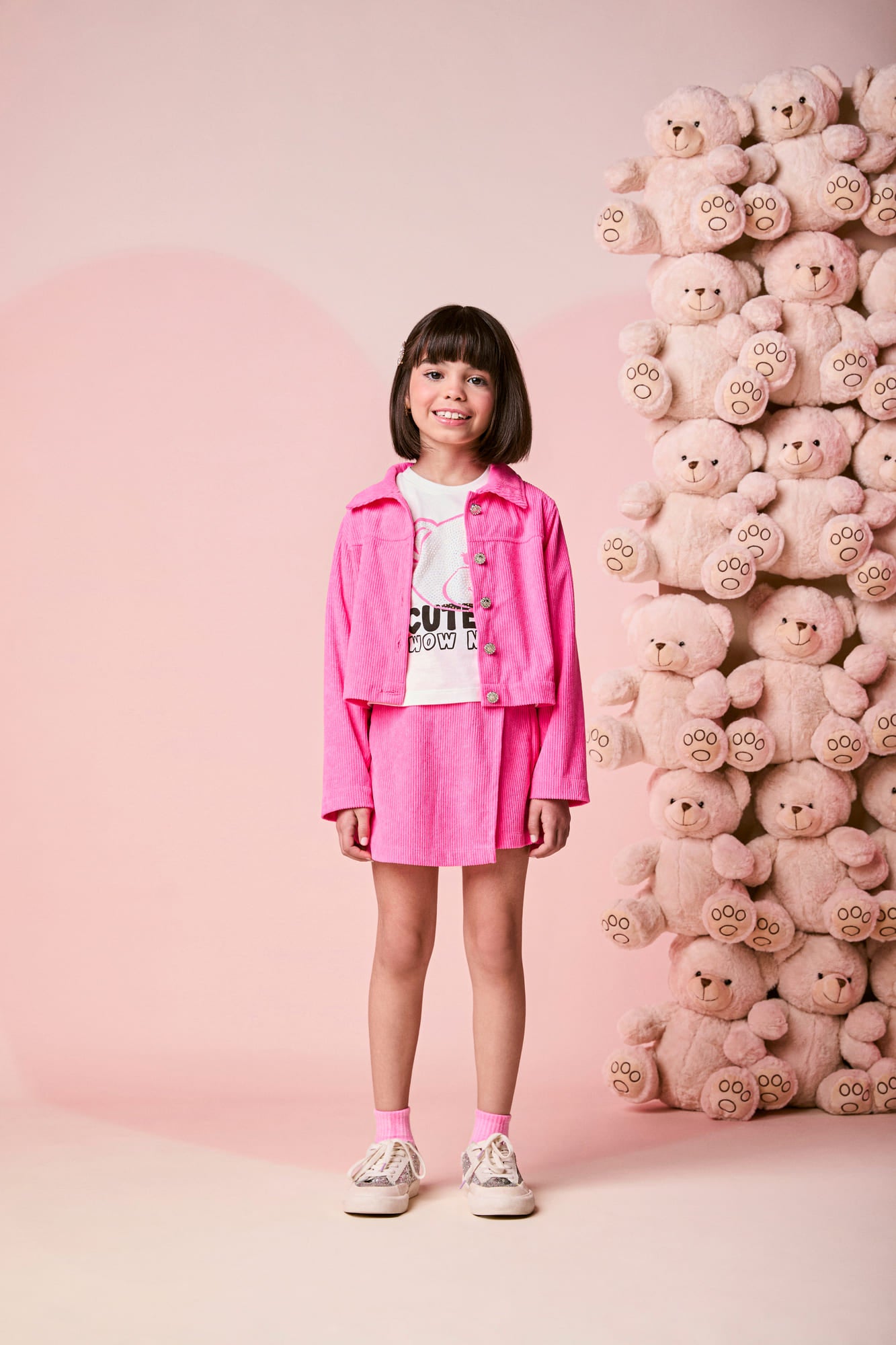 Jaqueta Infantil Momi Inverno Rosa Neon