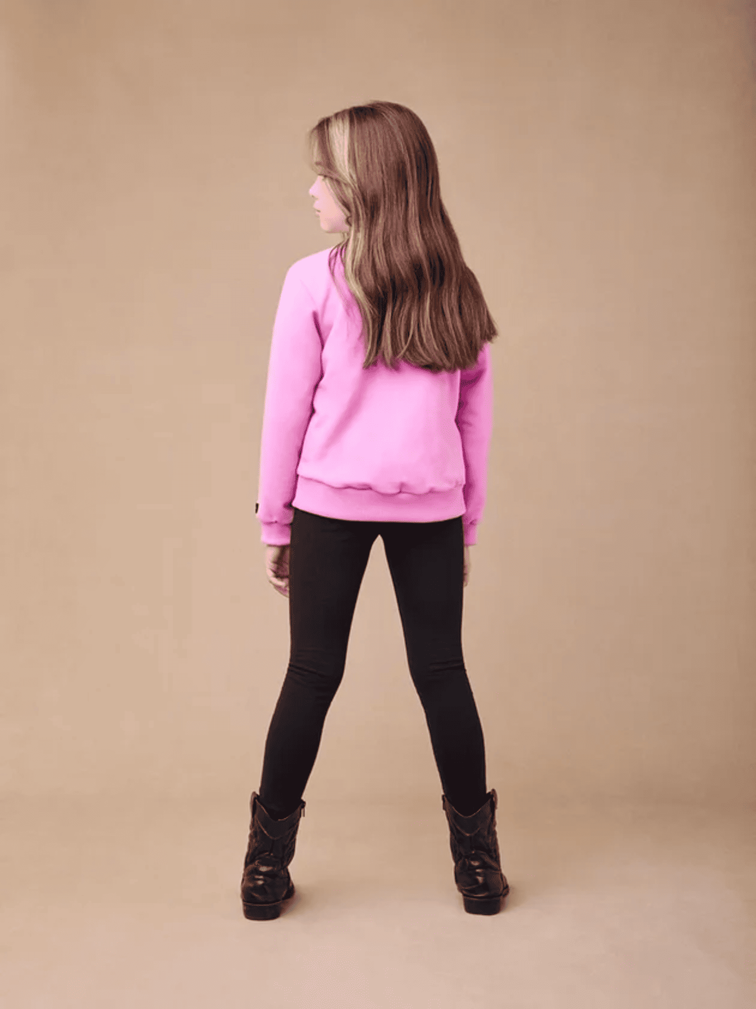 Conjunto Infantil Animê Inverno com Calça Preta e Casaco Lilás Minnie Country Disney