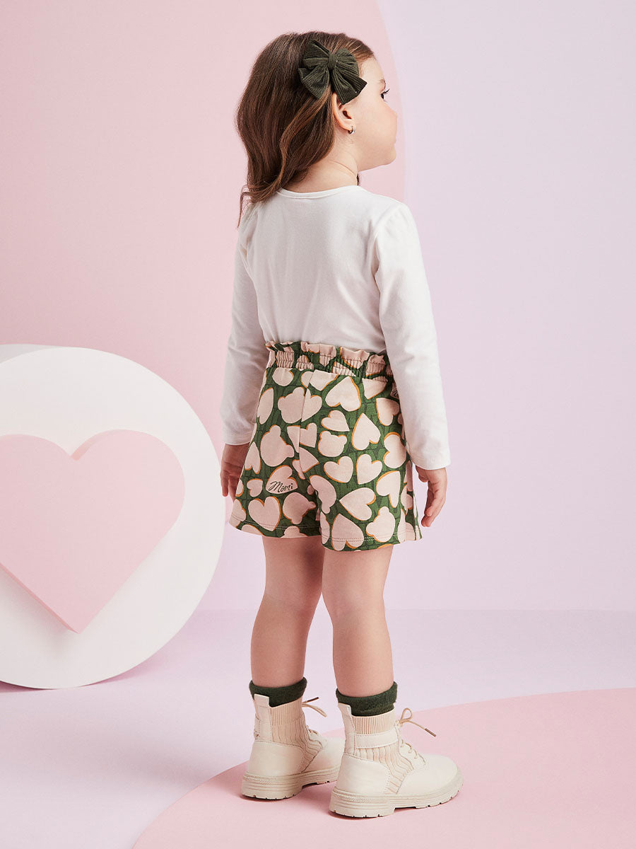 Conjunto Infantil Momi Inverno Shorts Saia e Blusa Bolsinha
