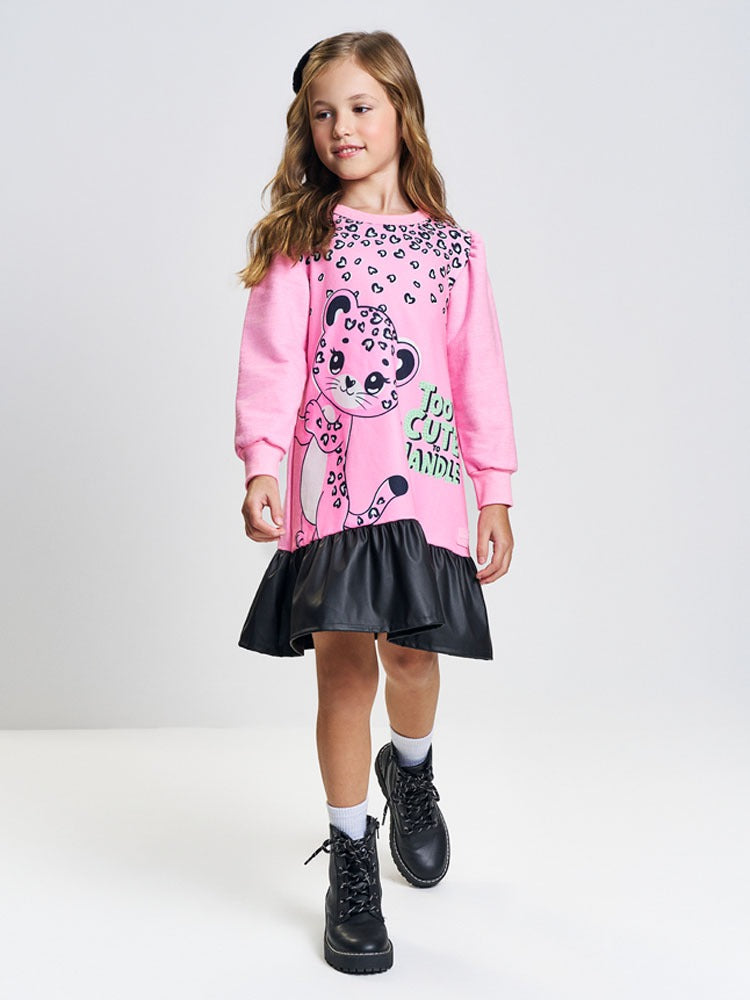 Vestido Infantil Cinti Inverno Rosa Oncinha