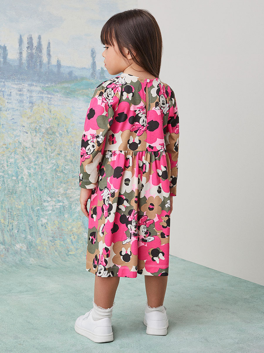 Vestido Infantil Animê Inverno Manga Longa Minnie Disney