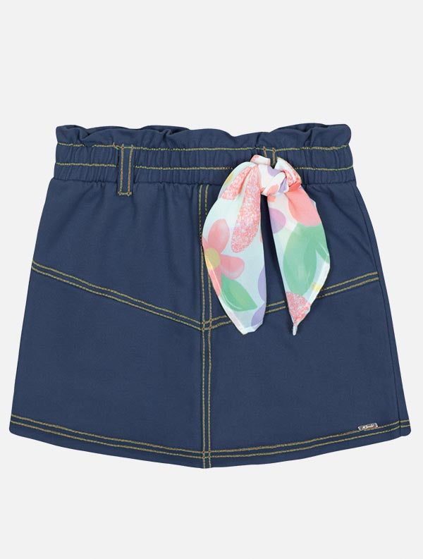 Conjunto Infantil Cinti Verão Shorts Saia e Regata Flor