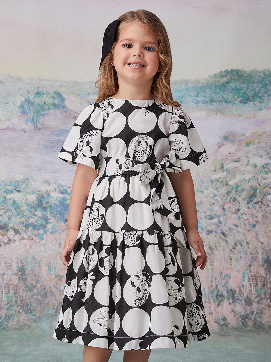 Vestido Infantil Animê Inverno Mickey and Minnie Disney