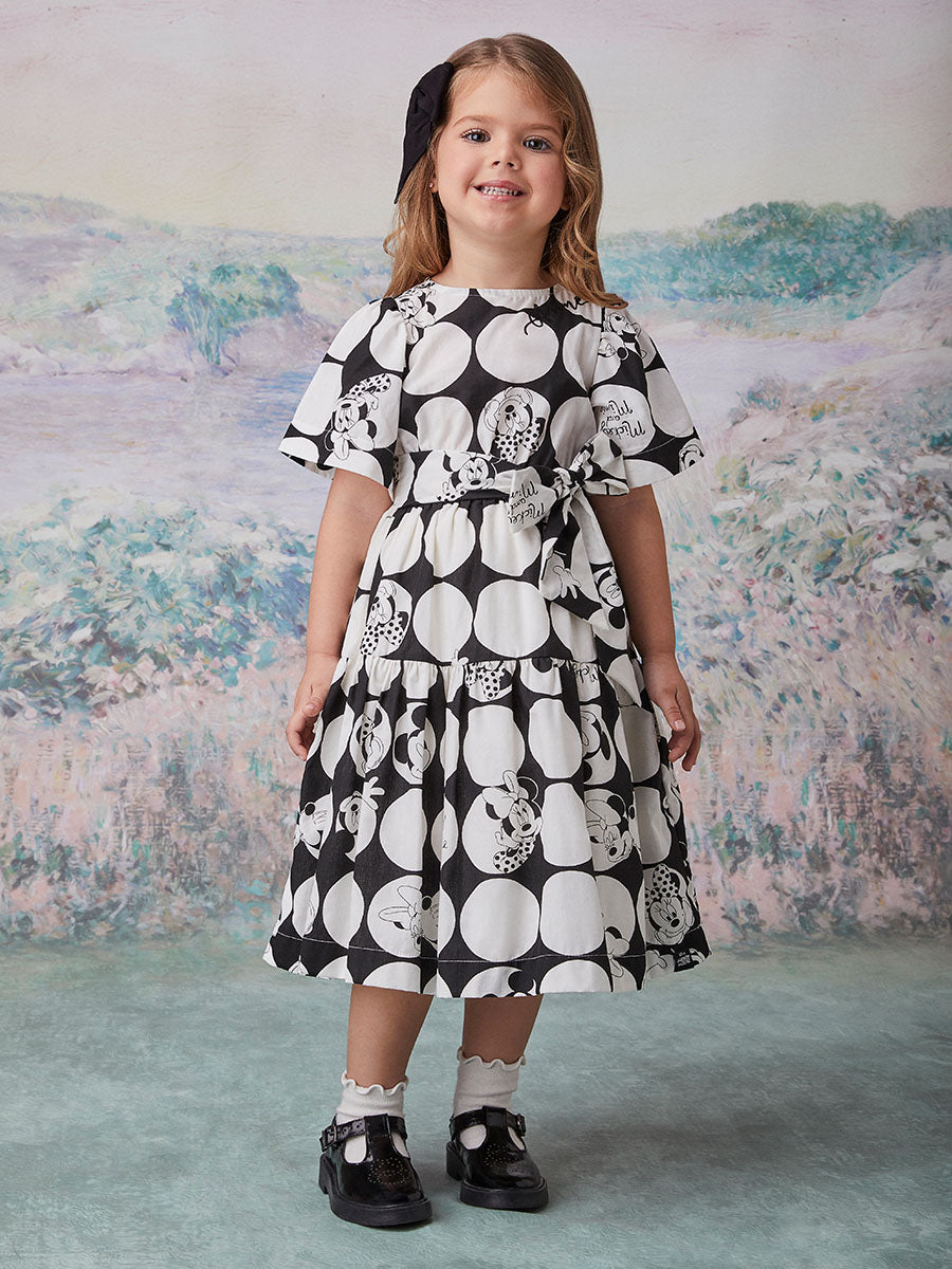 Vestido Infantil Animê Inverno Mickey and Minnie Disney