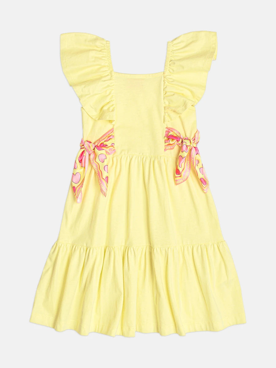 Vestido Infantil Momi Amarelo com Lacinho Corções