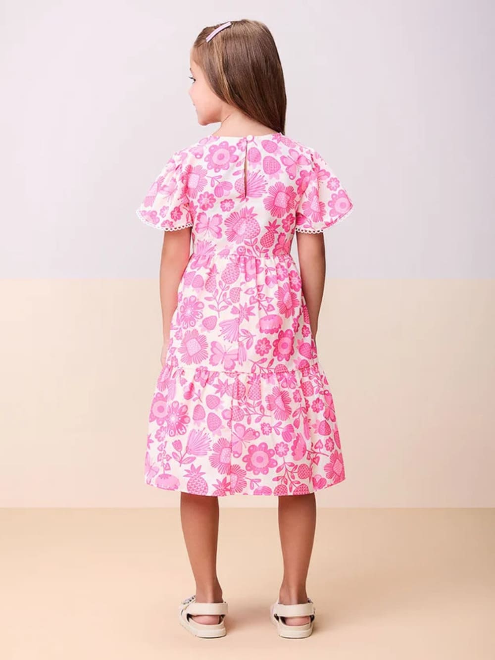 Vestido Infantil Momi Verão Rosa Floral