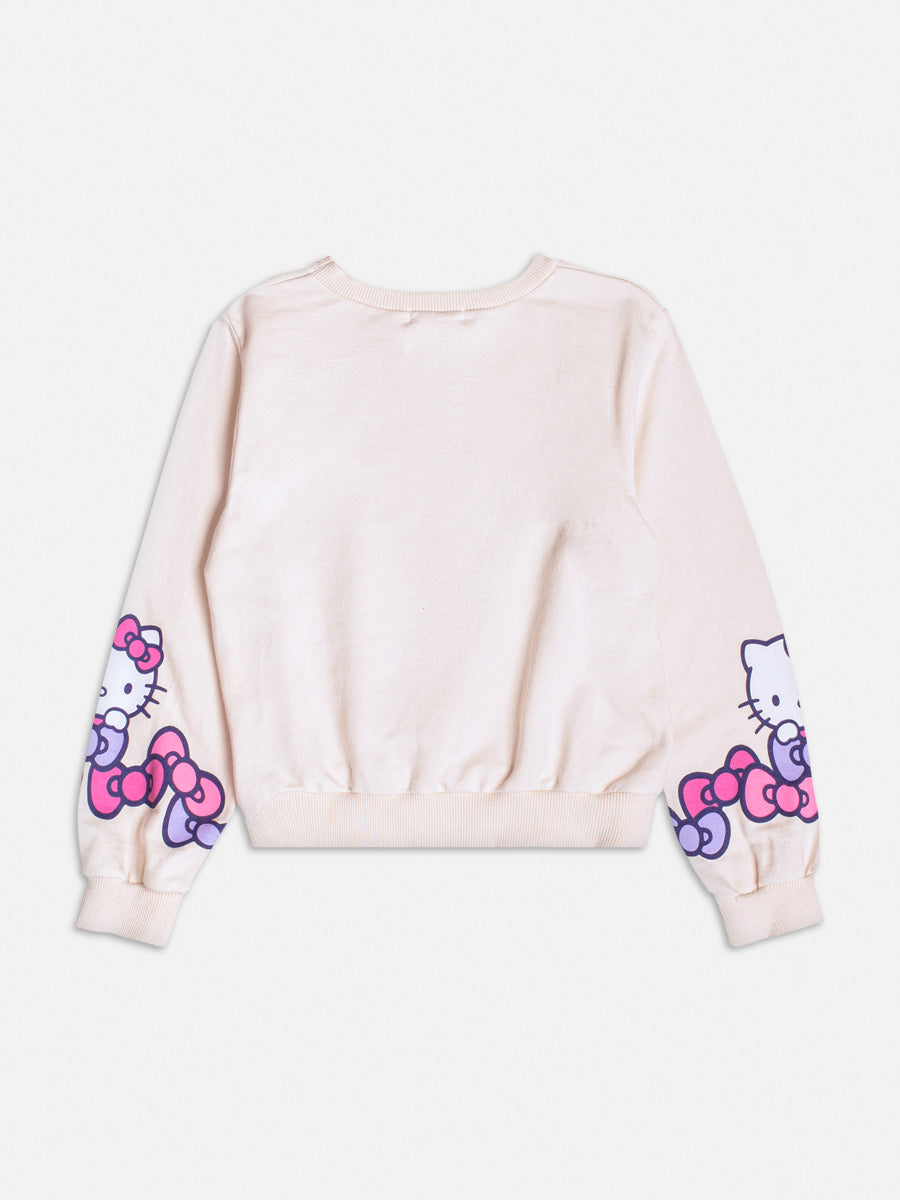 Casaco Infantil Momi Inverno Bege Hello Kitty com Strass