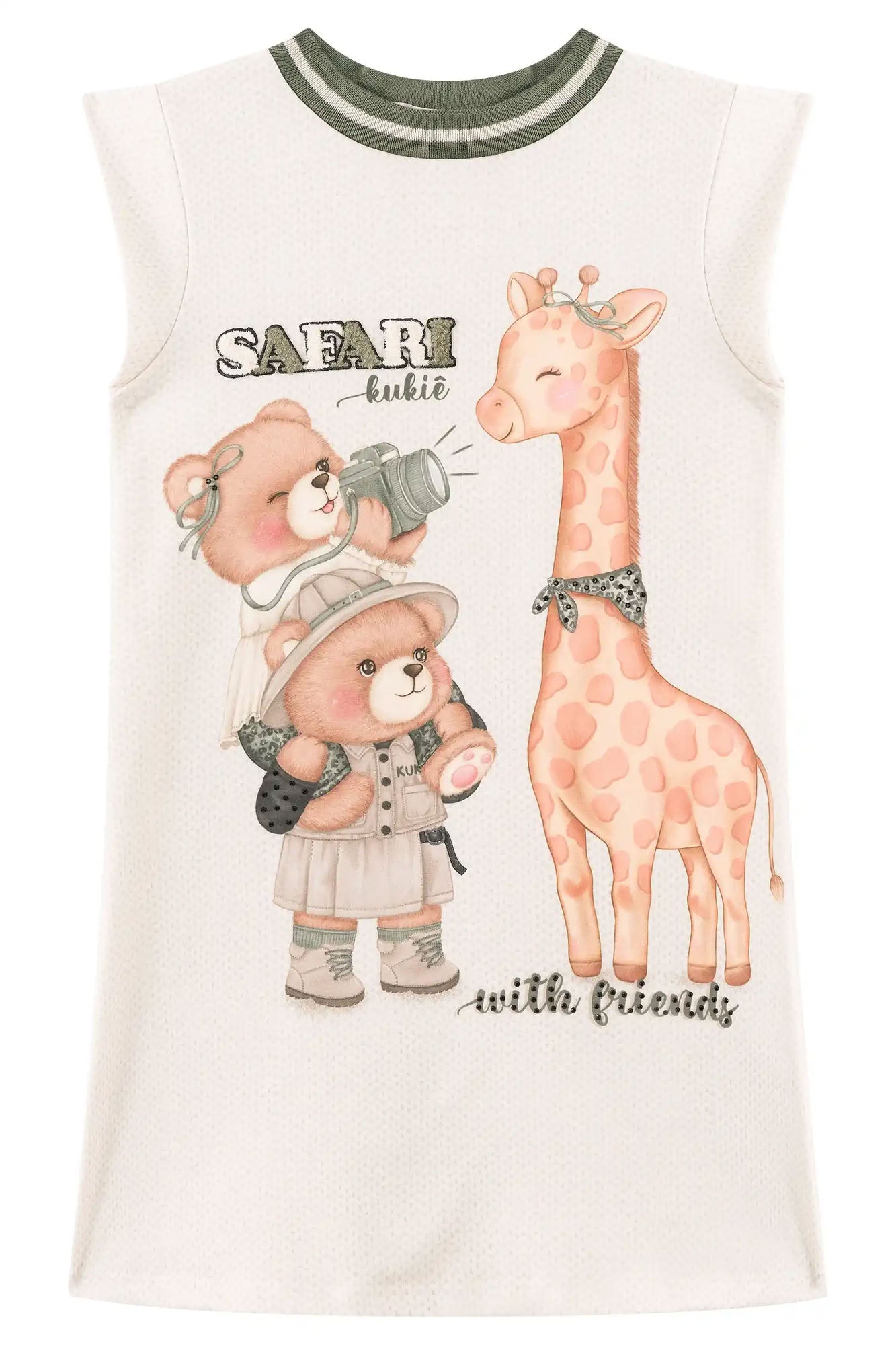 Vestido Infantil Kukiê Inverno Bege Safari