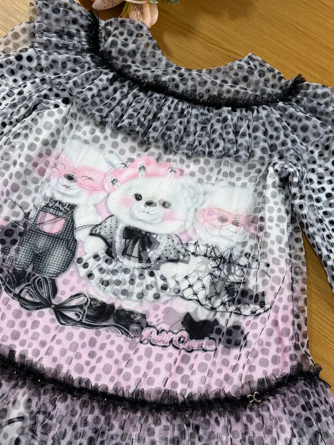 Vestido de Festa Infantil Petit Cherie Inverno Tule Ursinha