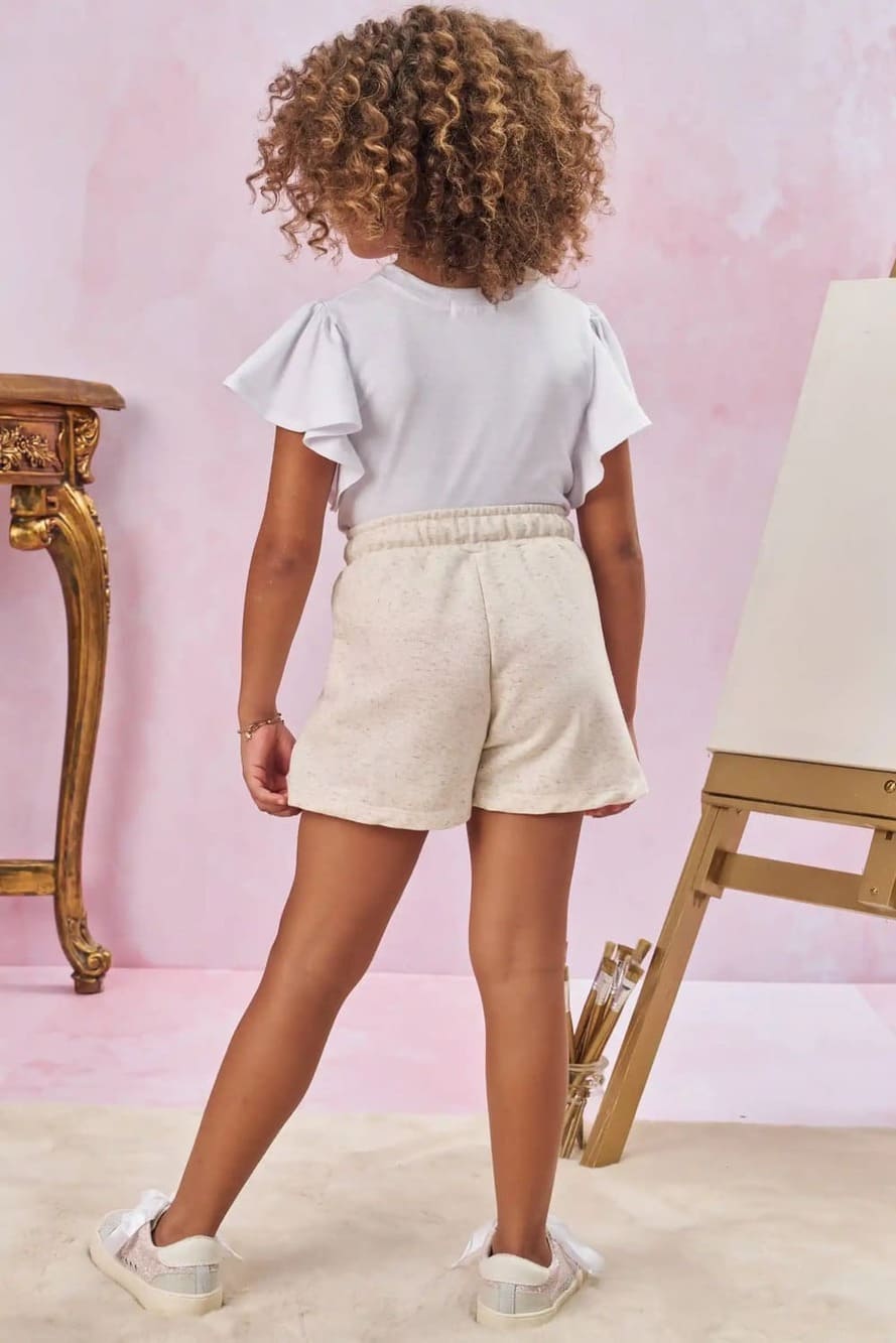 Conjunto Infantil Kukiê Verão Shorts e Blusa Ursinha Floresta