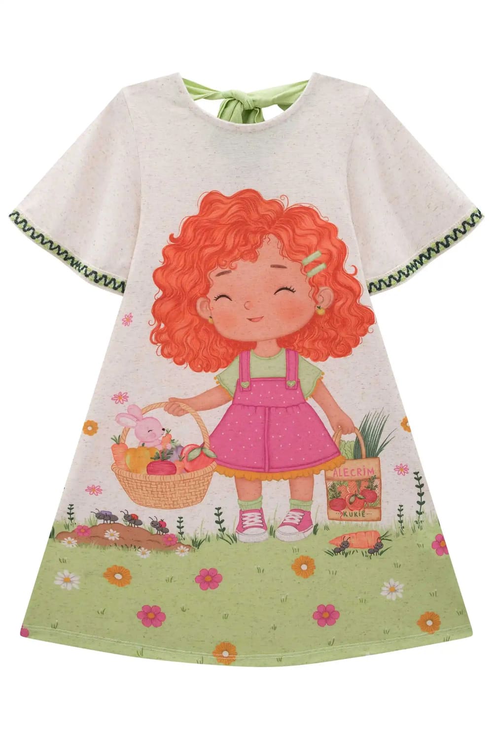 Vestido Infantil Kukie Alecrim Verão Menininha no Jardim