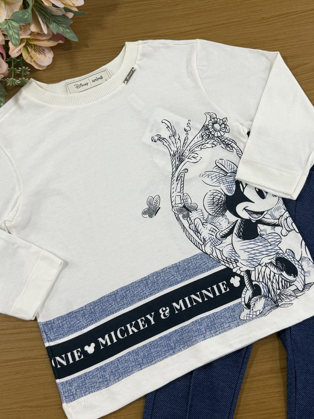 Conjunto infantil Animê Inverno Calça e Blusa Manga Longa Minnie Disney