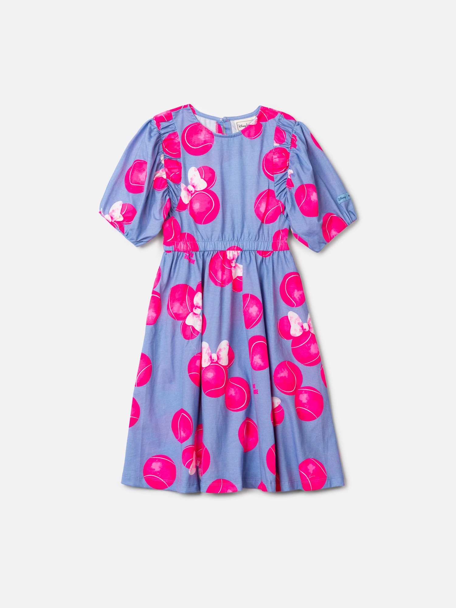 Vestido Infantil Animê Verão Minnie Bolinha de Tênis Disney