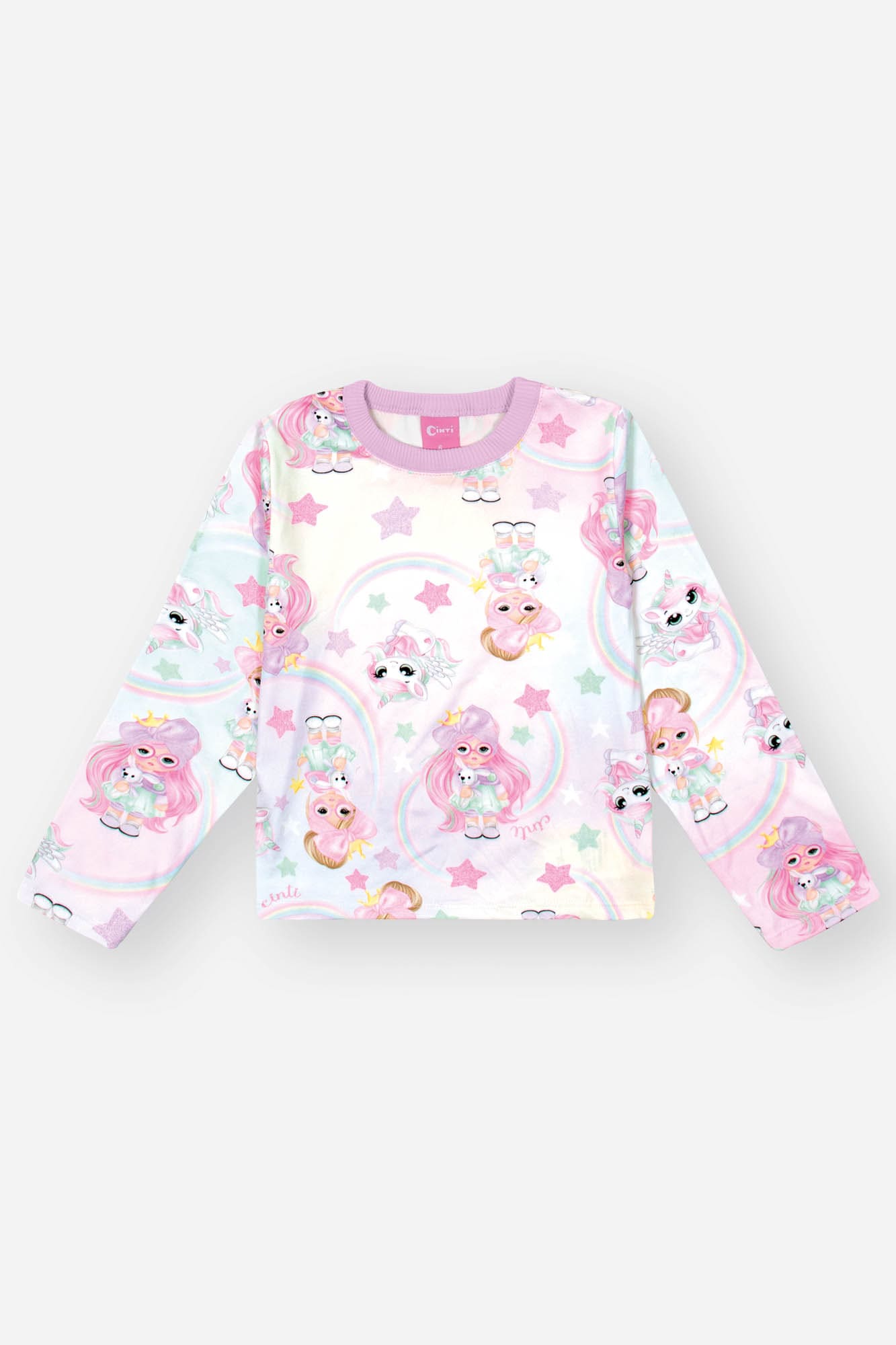 Pijama Infantil Cinti Inverno Calça e Blusa Unicórnio Brilhinho