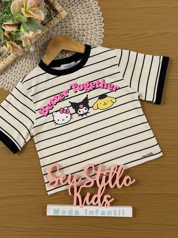 Blusa Infantil Momi Inverno Bege Listrada Hello Kitty