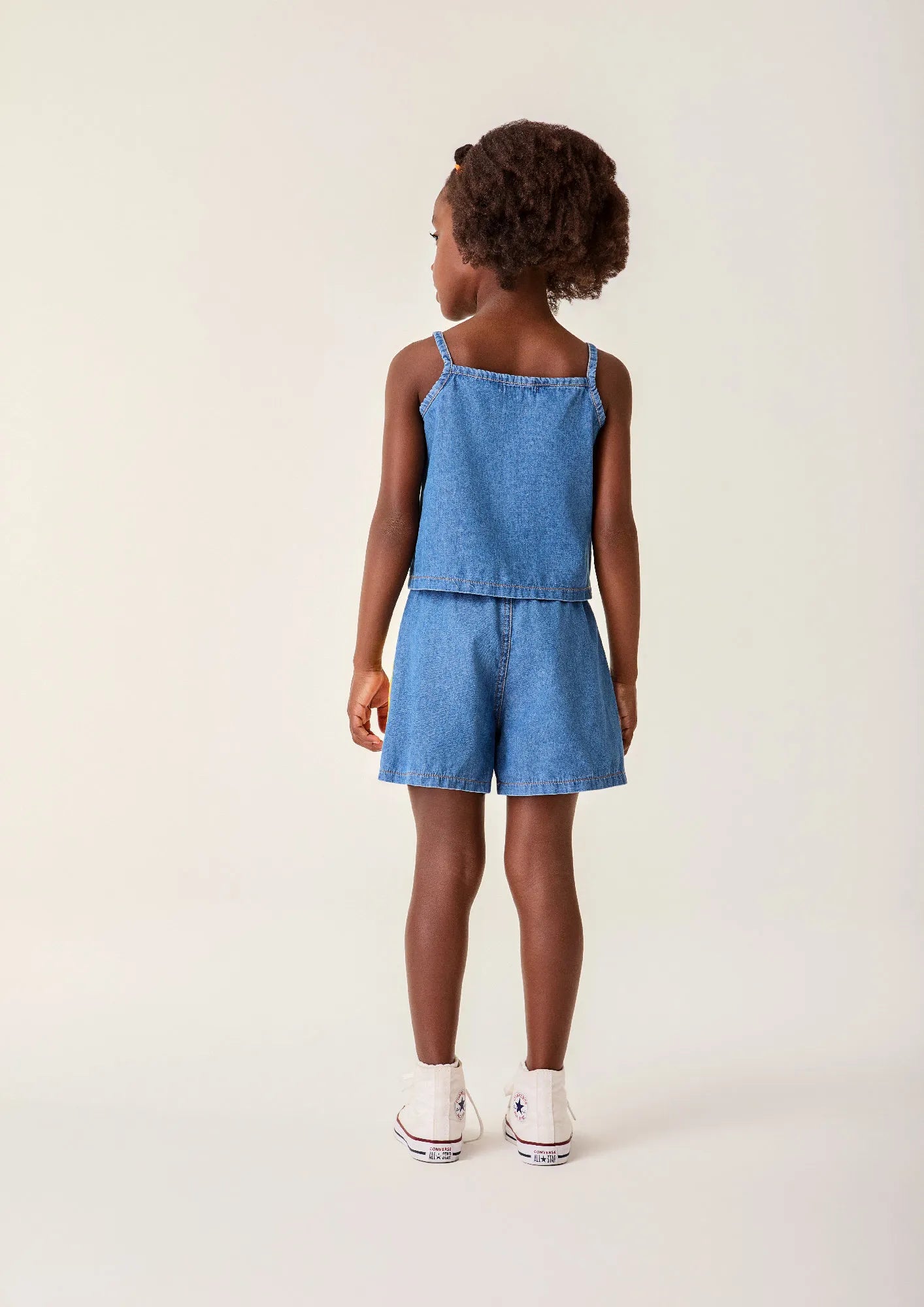 Conjunto Infantil Menina Bimbi com Shorts e Blusa Jeans Flores