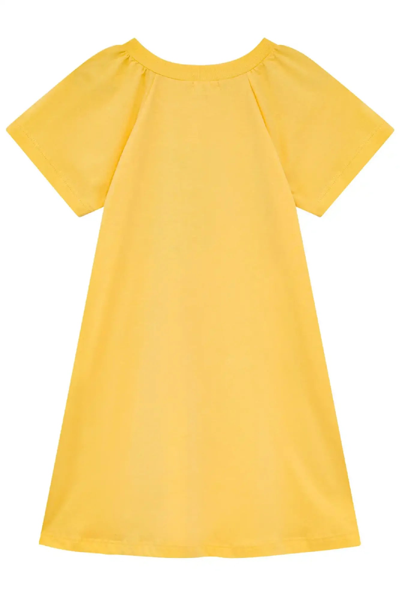 Vestido Infantil Kukiê Amarelo Raposinha com Bolsinha