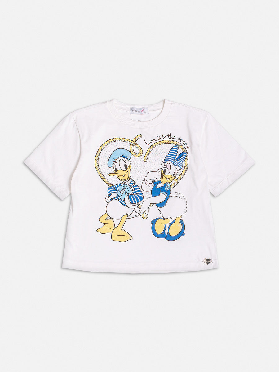 Blusa Infantil Momi Verão Pato Donald e Margarida Disney