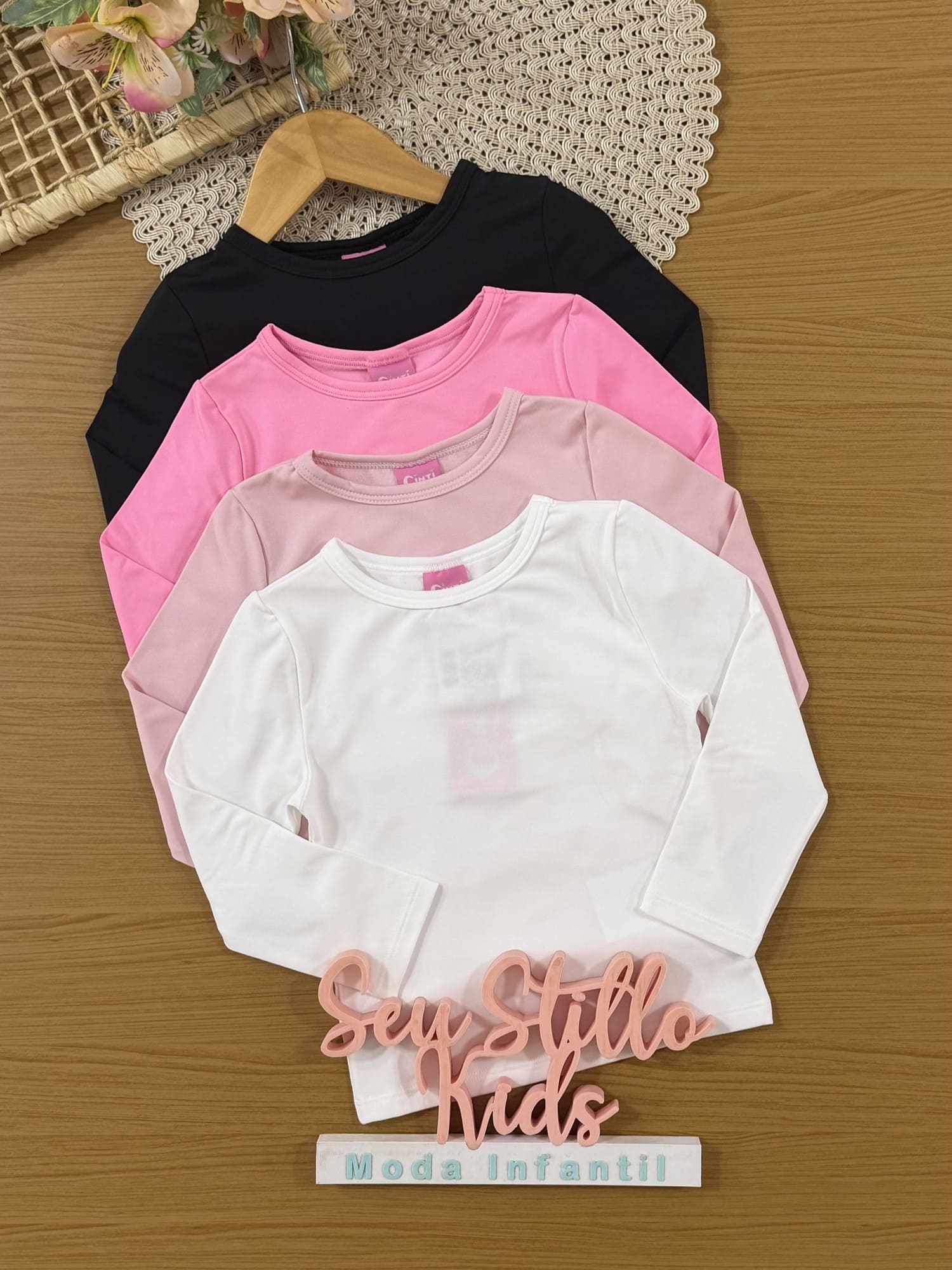 Blusa Infantil Cinti Inverno Manga Longa Térmica Rosa