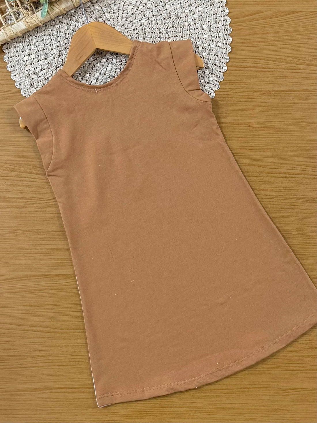 Vestido Infantil Kukiê Marrom Cachorrinhos
