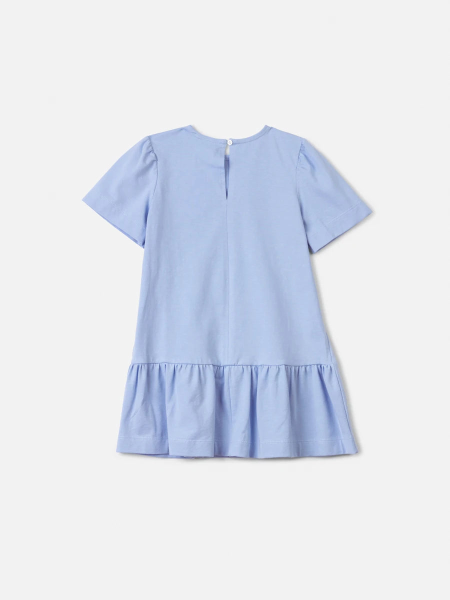 Vestido Infantil Animê Azul Moranguinho