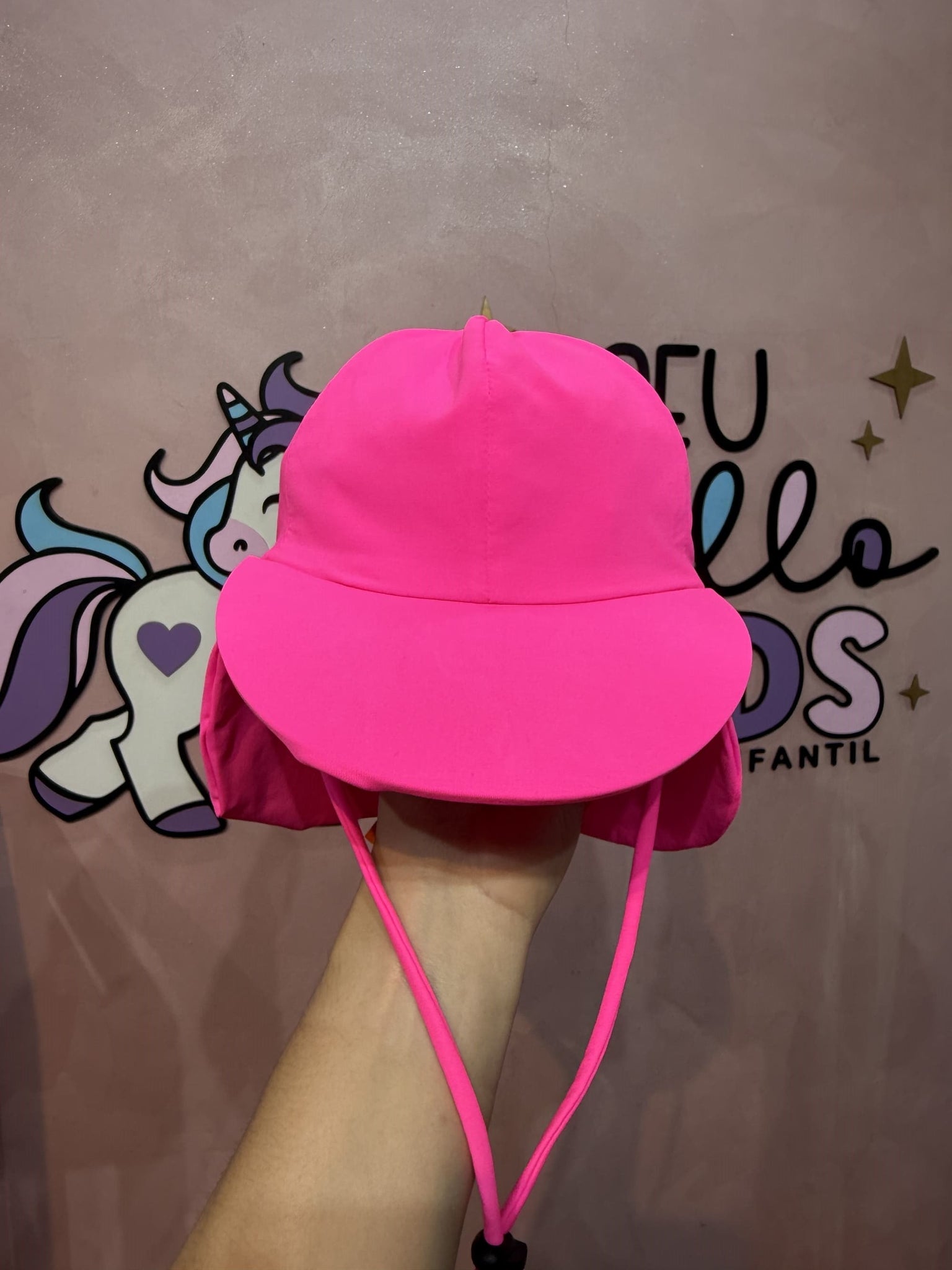 Chapéu Proteção UV infantil Siri Kids Euforia Rosa Neon