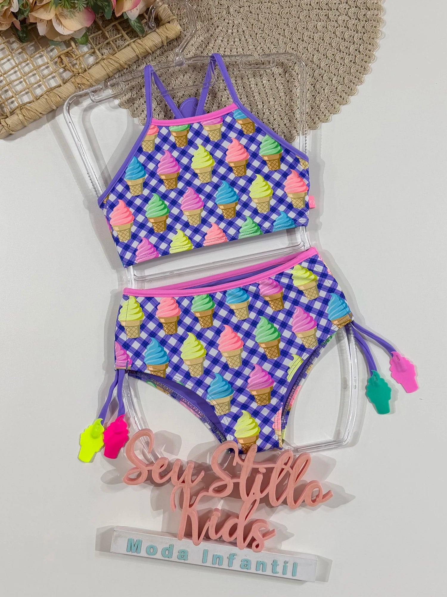Biquíni Infantil Siri Kids Roxo Laila Ice Cream 43011