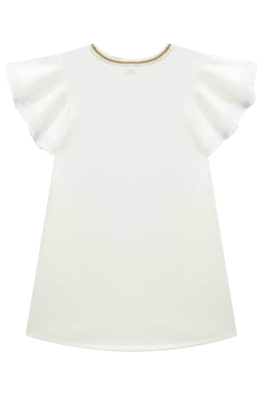 Vestido Infantil Kukie Verão Branco Cachorrinha