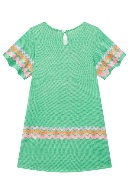 Vestido Infantil Kukie Verão Verde Guaxinim