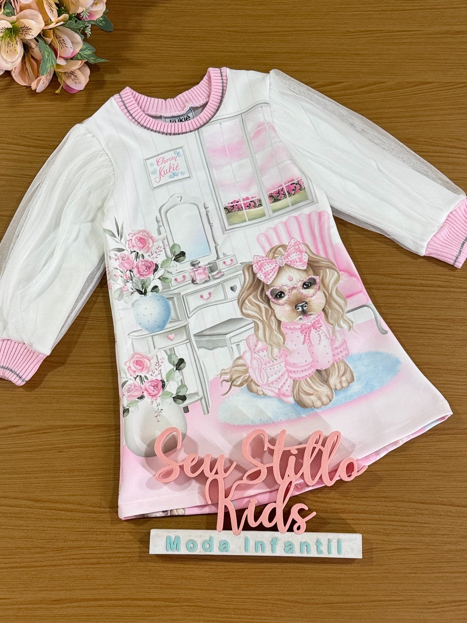 Vestido Infantil Kukie Inverno Cachorrinha