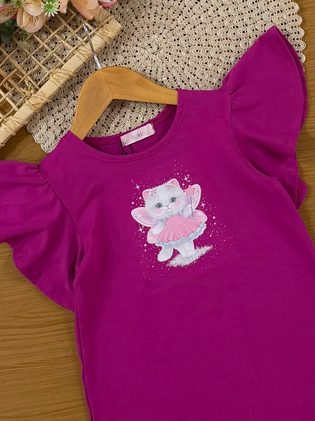 Vestido Infantil Kukiê Roxo Gatinha Fadinha